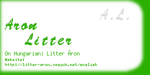 aron litter business card